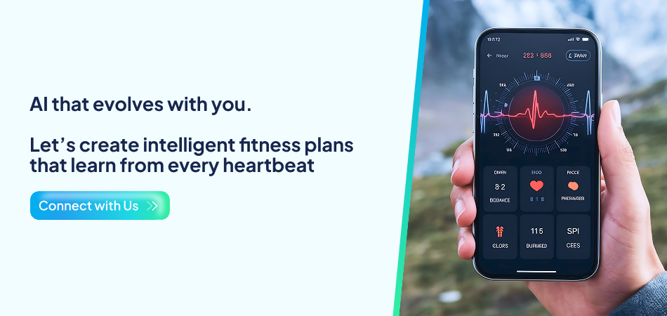Smart fitness tracking interface showing real time heart rate and activity insights - 7Pillars.