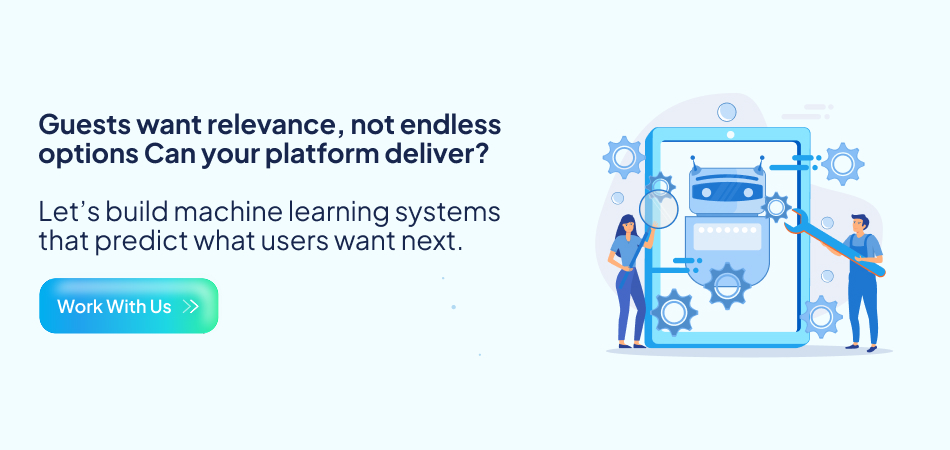 Building machine learning systems with AI technology to predict user preferences for relevant options—7pillars, ai software development, travel app development, ai technology