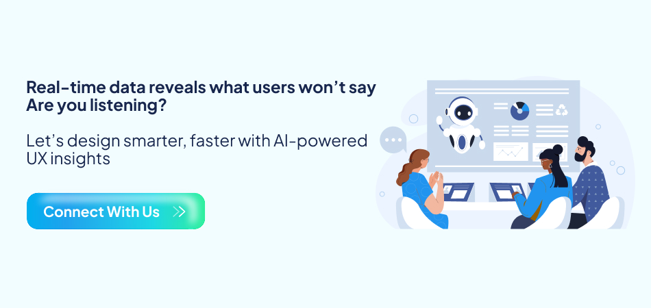 Real-time AI UX insights turning user behavior data into smarter design decisions – team collaboration illustration – 7pillars