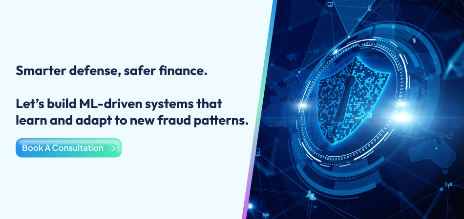 AI powered banking security banner with digital face scan and fraud detection graphics- 7Pillars