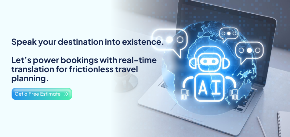 AI globe travel translation concept