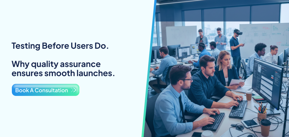 Quality assurance team testing software - 7Pillars.