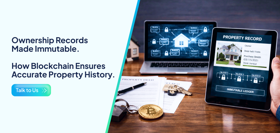 Immutable property records blockchain illustration devices