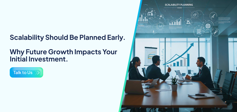 Business team discussing app scalability planning