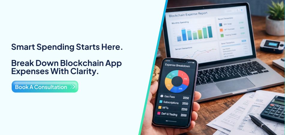 Blockchain app expense breakdown