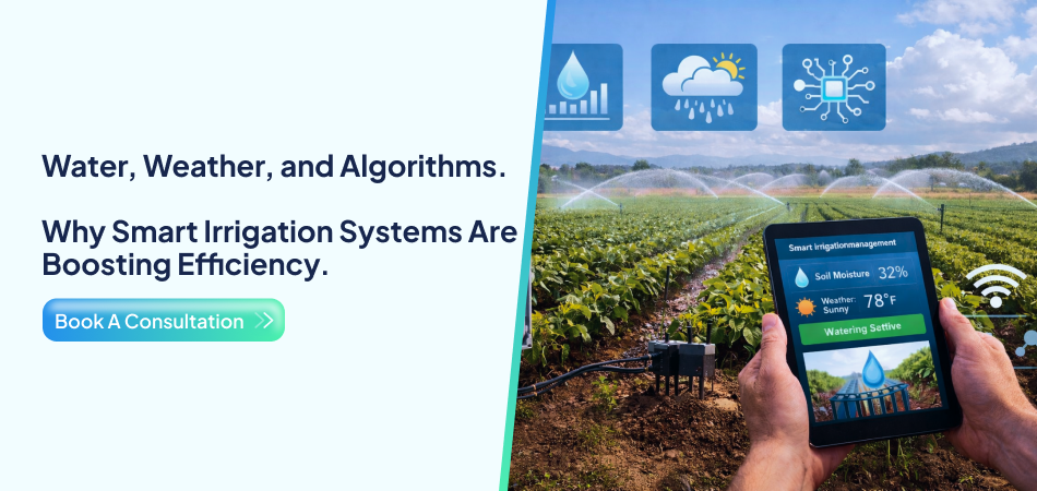Smart irrigation controlled via digital tablet.