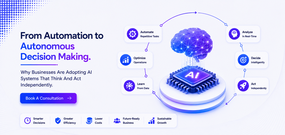 Autonomous AI systems designed by an agentic ai development company in australia enabling real time decision making, automation and intelligent business operations
