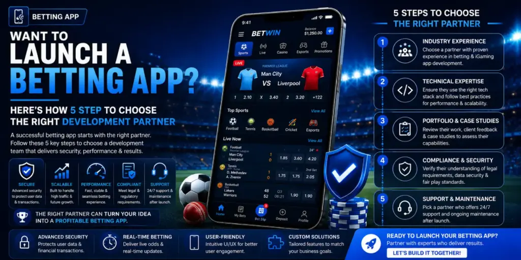 5 steps to choose a betting app development company