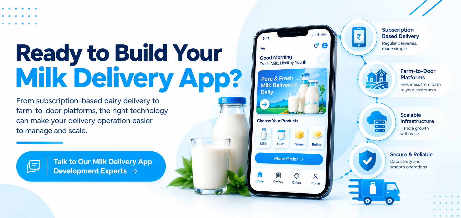 Milk delivery app development