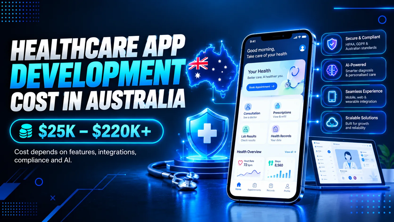 Cost to Develop a Digital Healthcare App Like MedAdvisor in Australia